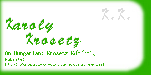 karoly krosetz business card